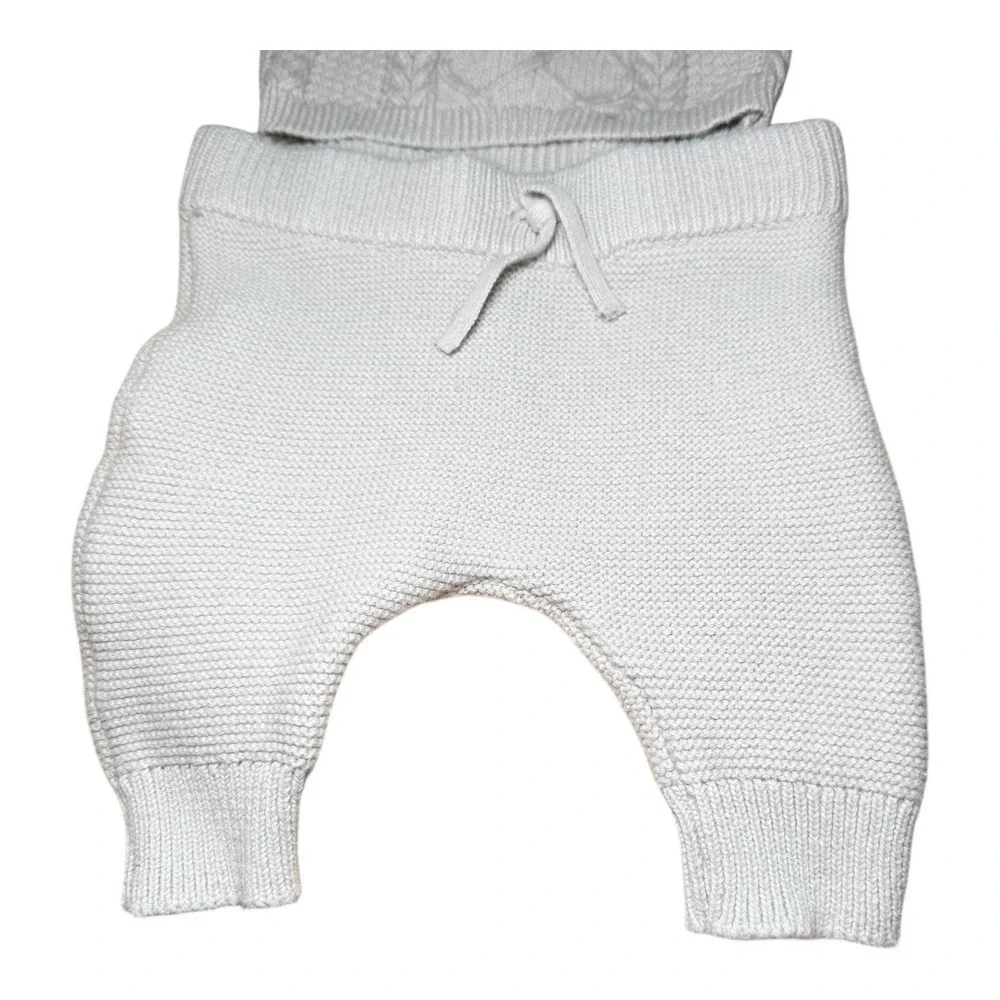 Cottagecore Carter's Just One You Sweater Set 3M Gray Cable Knit 2‎ Piece Outfit